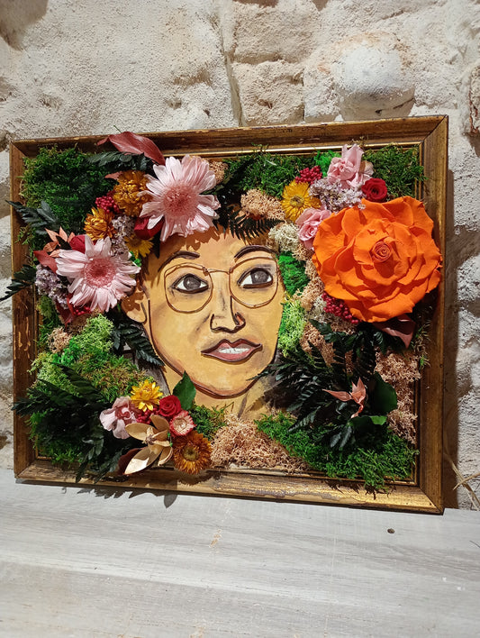Cadre végétal fleuri-collection "Femmes"